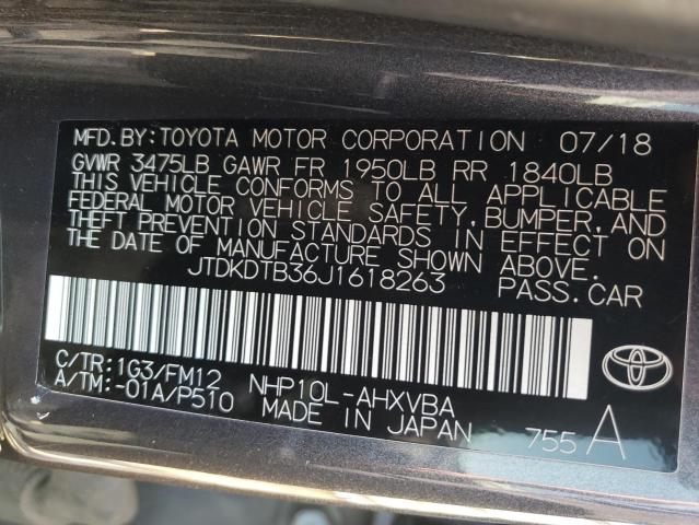 JTDKDTB36J1618263 Toyota PRIUS C