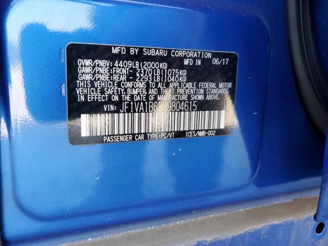 JF1VA1B65J9804615 Subaru WRX