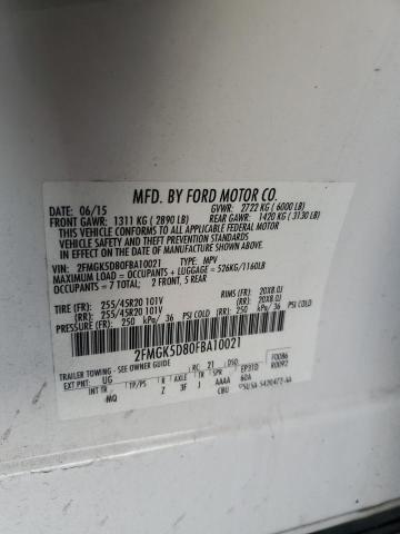 2FMGK5D80FBA10021 Ford Flex Limited