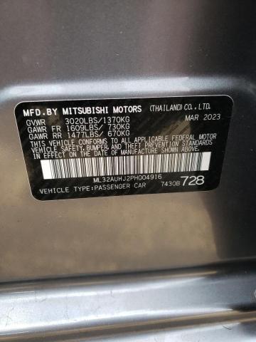 2023 MITSUBISHI MIRAGE ES - ML32AUHJ2PH004916