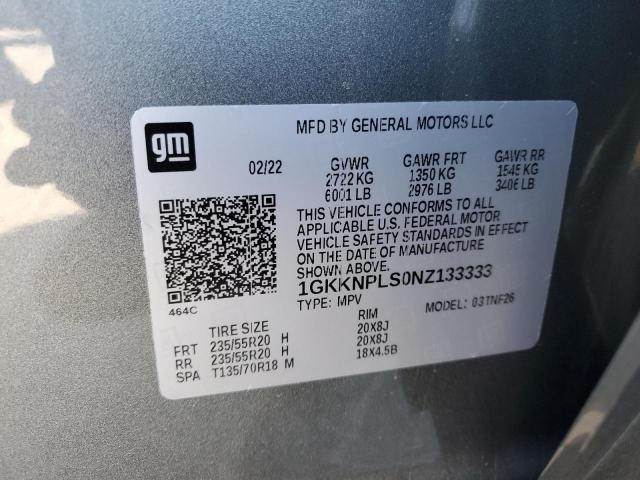 1GKKNPLS0NZ133333 2022 GMC Acadia Denali