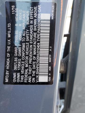 SHHFK7H20HU210404 2017 Honda Civic Lx