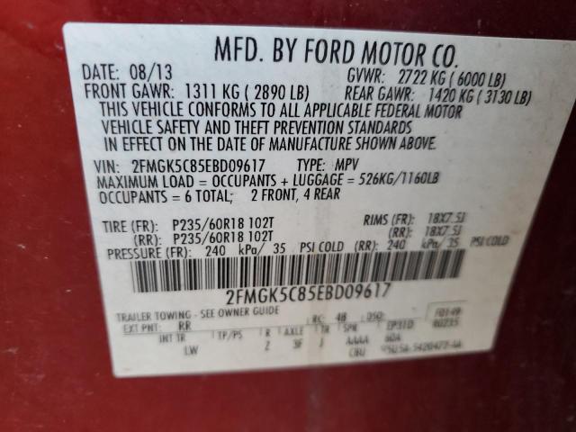 2FMGK5C85EBD09617 Ford FLEX SEL