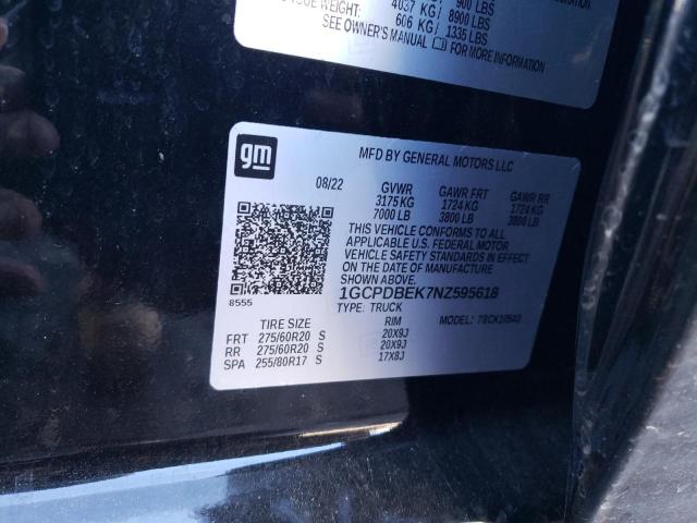 2022 CHEVROLET SILVERADO - 1GCPDBEK7NZ595618