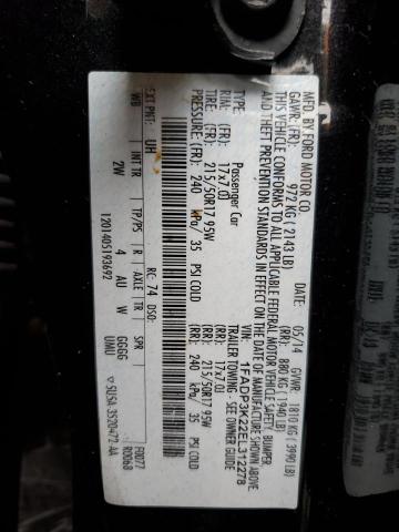 1FADP3K22EL312278 Ford FOCUS SE