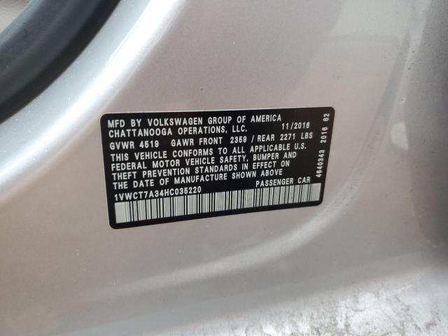 2017 VOLKSWAGEN PASSAT SEL - 1VWCT7A34HC035220