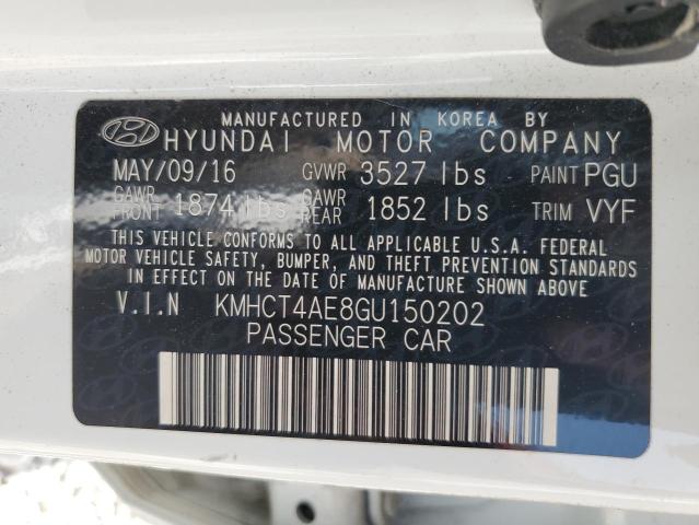 2016 HYUNDAI ACCENT 10T KMHCT4AE8GU150202