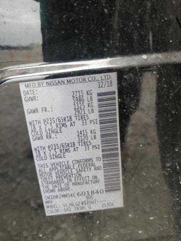 5N1DR2MM5KC601840 Nissan Pathfinder S