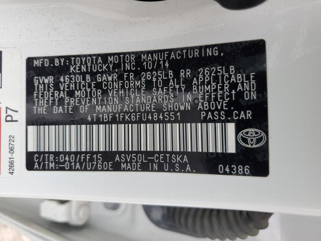 2015 TOYOTA CAMRY LE - 4T1BF1FK6FU484551