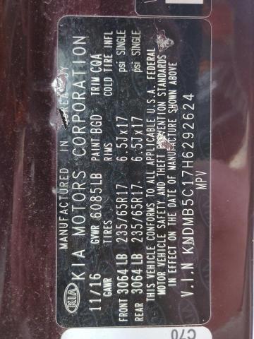 KNDMB5C17H6292624 KIA SEDONA LX
