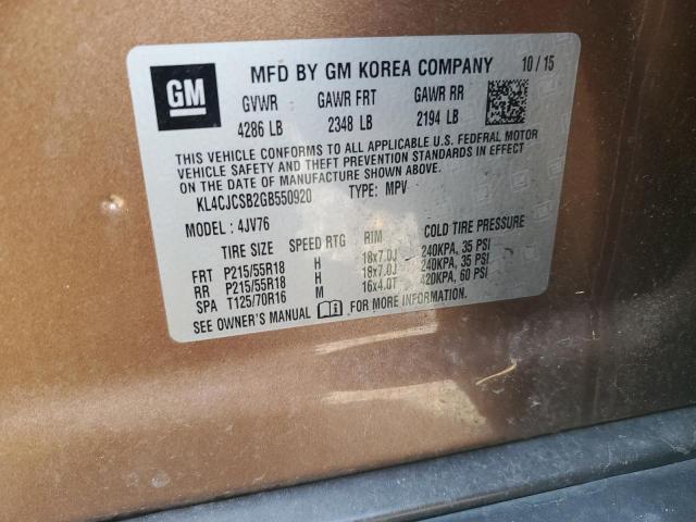 KL4CJCSB2GB550920 Buick Encore