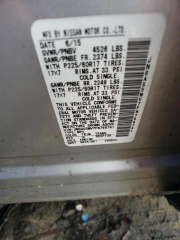 JN8AS5MV7FW766741 Nissan Rogue Select S