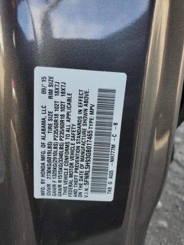 5FNRL5H93GB017465 Honda Odyssey Touring