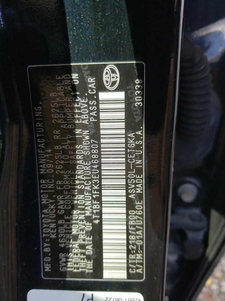 4T1BF1FK3EU468807 2014 Toyota Camry L
