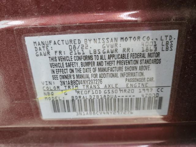 3N1AB8CV4NY297276 Nissan SENTRA SV