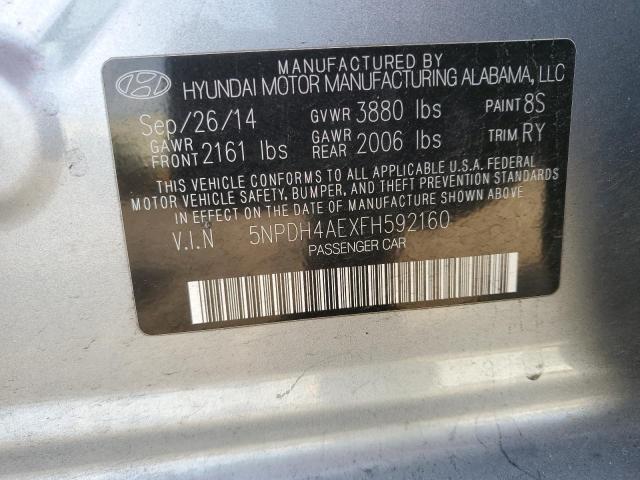 5NPDH4AEXFH592160 Hyundai ELANTRA SE