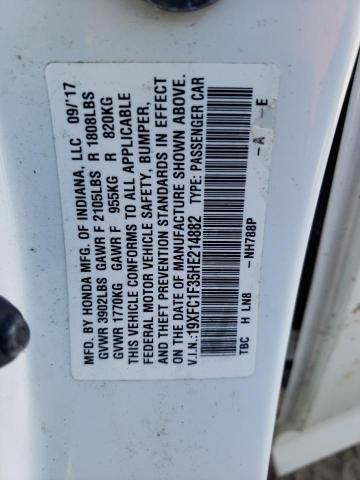 2017 HONDA CIVIC EX - 19XFC1F35HE214882