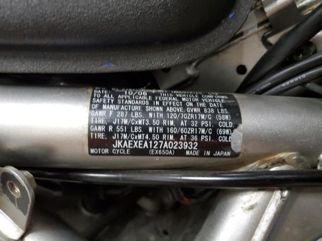 2007 KAWASAKI EX650A - JKAEXEA127A023932