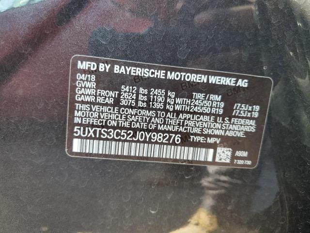 5UXTS3C52J0Y98276 BMW X3 Xdrivem40i
