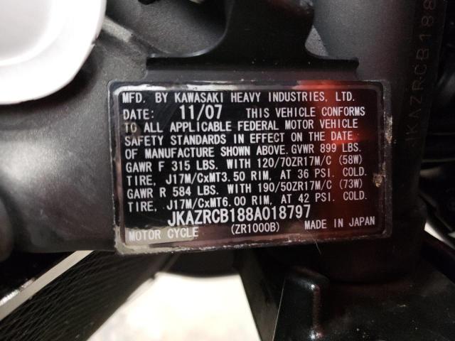 2008 KAWASAKI ZR1000 B - JKAZRCB188A018797