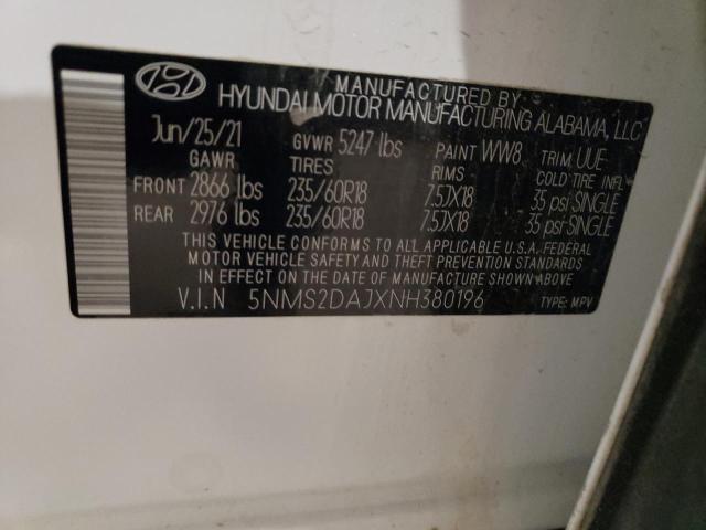 2022 HYUNDAI SANTA FE 4 5NMS2DAJXNH380196