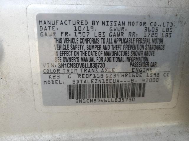 3N1CN8DV6LL835730 | 2020 NISSAN VERSA S