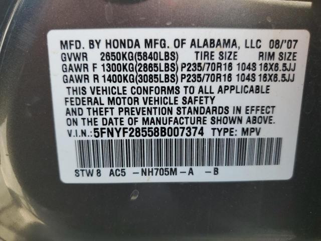 2019 HONDA PILOT EXL - 5FNYF28558B007374