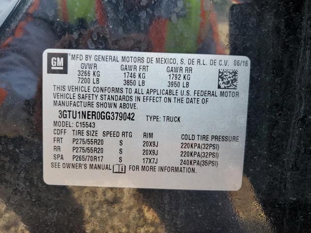2016 GMC SIERRA C15 - 3GTU1NER0GG379042