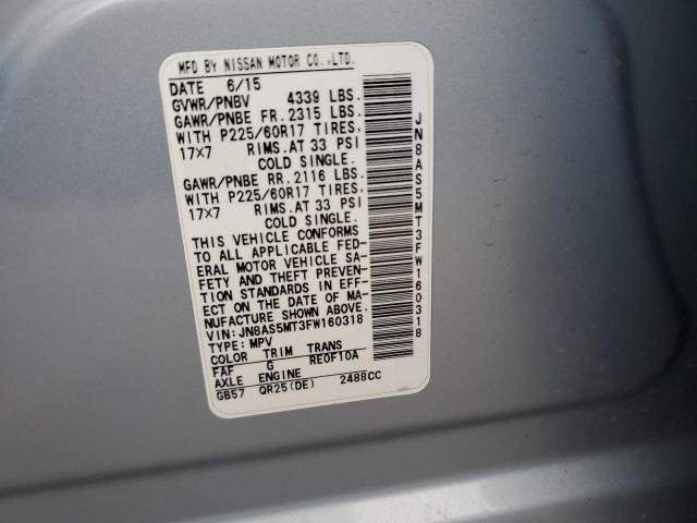 JN8AS5MT3FW160318 Nissan Rogue Select S
