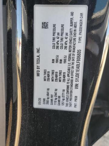 2020 TESLA MODEL 3 - 5YJ3E1EA0LF806805