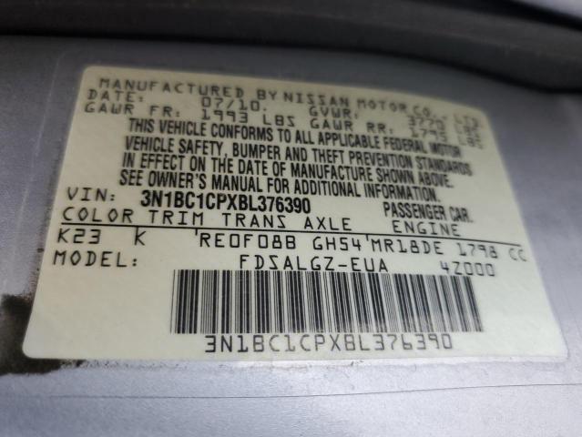 2011 Nissan Versa S VIN: 3N1BC1CPXBL376390 Lot: 74014523