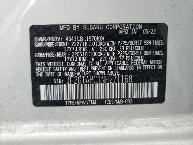  SUBARU CROSSTREK 2022 Білий