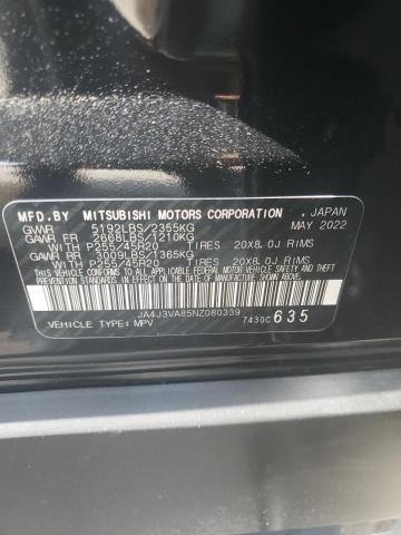 JA4J3VA85NZ080339 Mitsubishi Outlander Sel