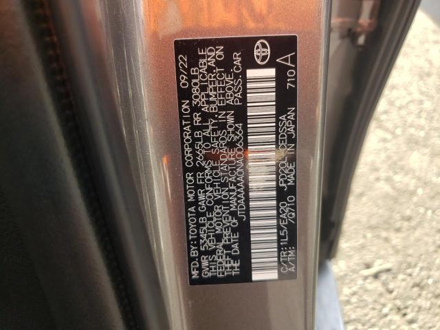 2022 TOYOTA MIRAI LE JTDAAAAA0NA006364