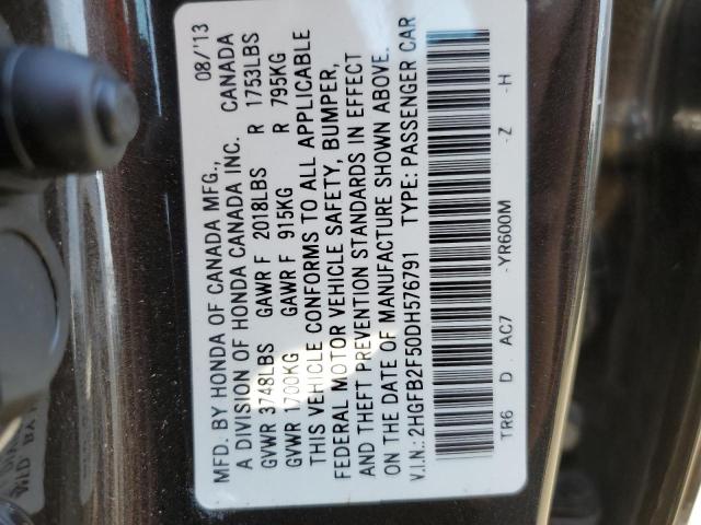 2HGFB2F50DH576791 2013 Honda Civic Lx