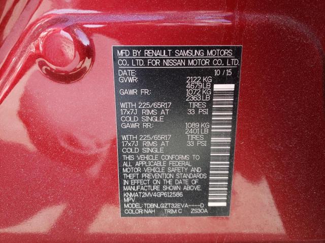 KNMAT2MV4GP612586 Nissan ROGUE S