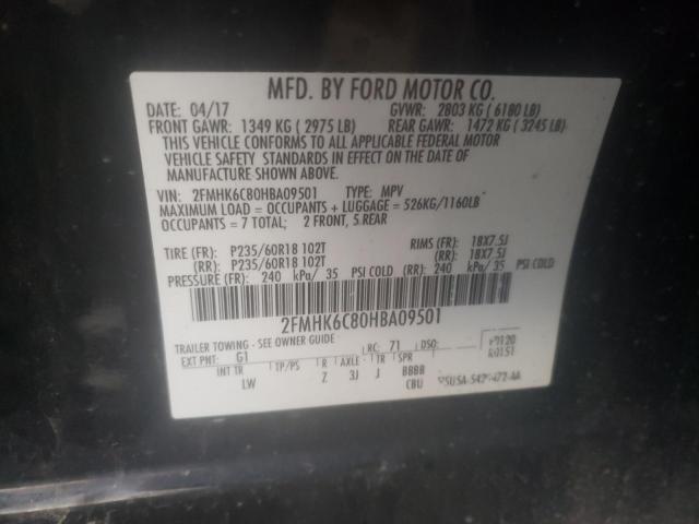 2FMHK6C80HBA09501 | 2017 FORD FLEX SEL