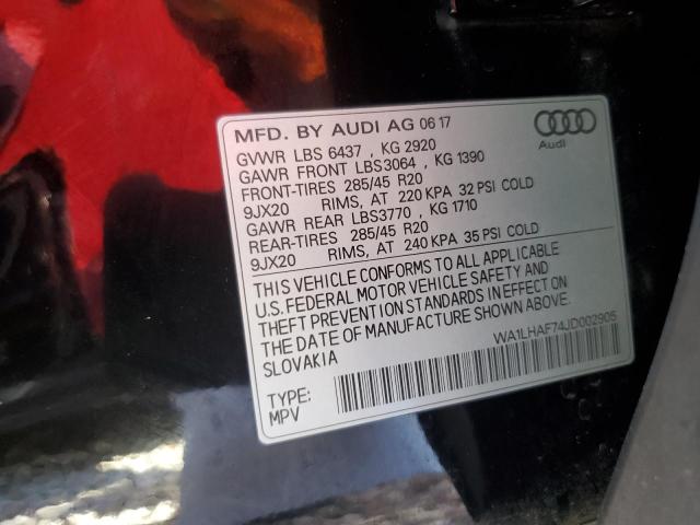 WA1LHAF74JD002905 2018 AUDI Q7, photo no. 12