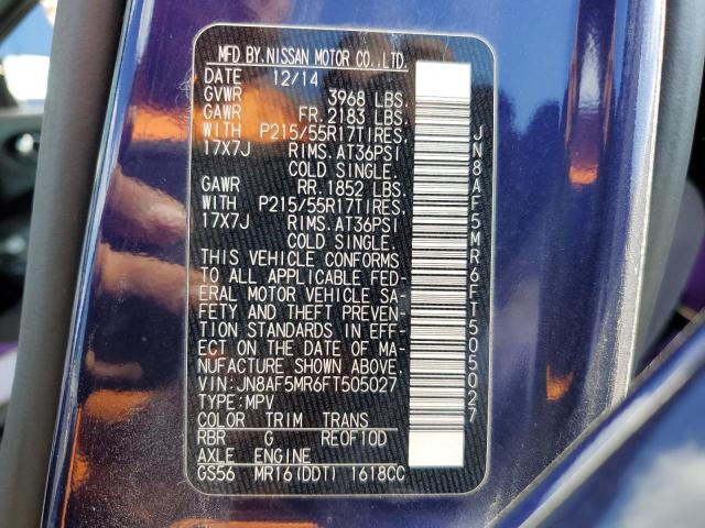 2015 NISSAN JUKE S - JN8AF5MR6FT505027