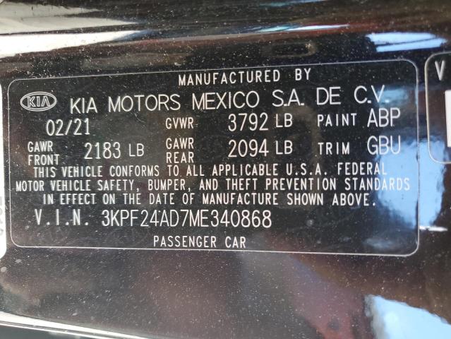 3KPF24AD7ME340868 KIA FORTE FE