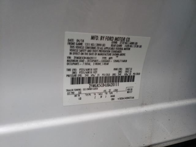 2FMGK5C84JBA20111 Ford FLEX SEL