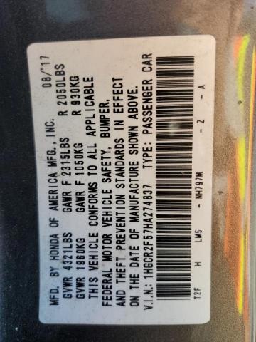 1HGCR2F57HA274837 Honda Accord Sport