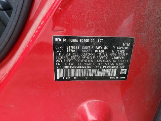 JHMGK5H75GX042767 Honda FIT EX