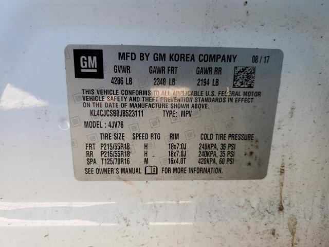 KL4CJCSB0JB523111 Buick Encore Essence