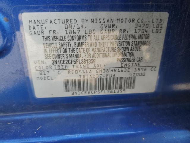 3N1CE2CP5FL381359 Nissan Versa Note S
