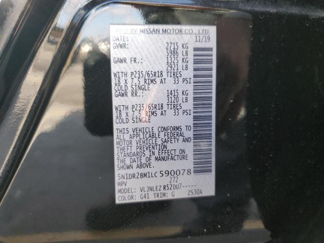5N1DR2BM1LC590078 Nissan Pathfinder Sv