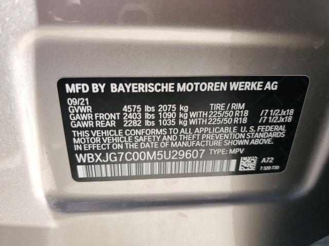 2021 BMW X1 Sdrive28I VIN: WBXJG7C00M5U29607 Lot: 72192043