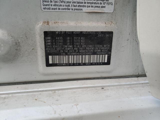 2012 Subaru Legacy 2.5I VIN: 4S3BMBA61C3036407 Lot: 73504443