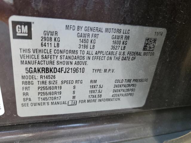 5GAKRBKD4FJ219610 Buick Enclave