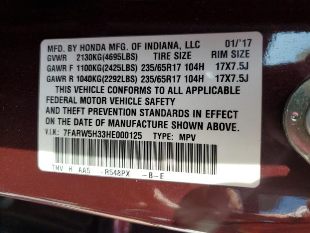 7FARW5H33HE000125 Honda CR-V LX